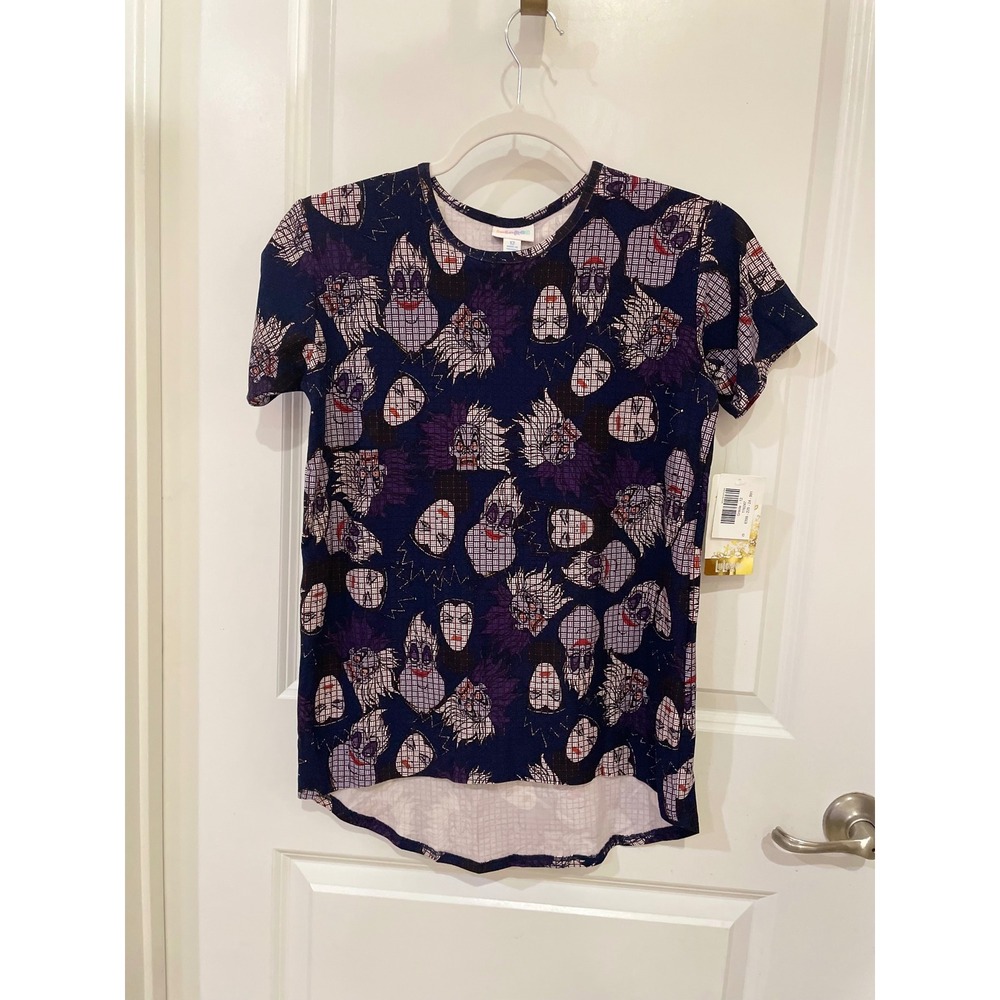 LuLaRoe Disney Villains Ursula Gracie Top Girls Size 12 NWT Little Mermaid Navy